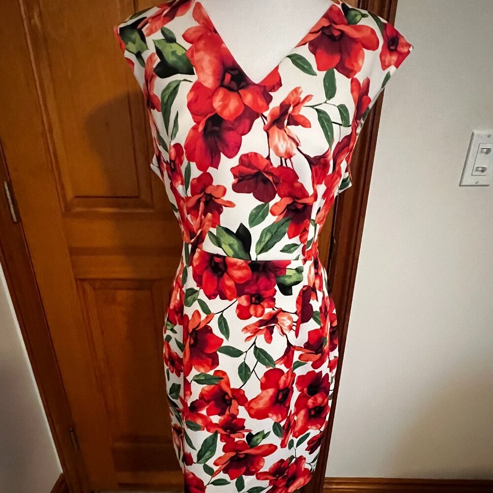 Calvin Klein Red Floral Dress